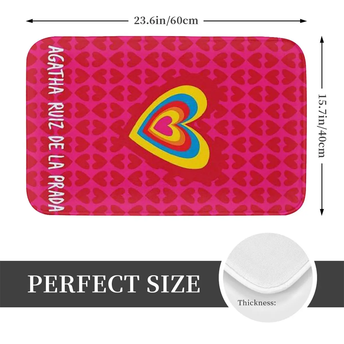 Agatha Ruiz-De La-Prada Pattern Non-slip Doormat Floor Mat Absorbent Mat Carpet Rug for Kitchen Entrance Home Room Footpad Mats