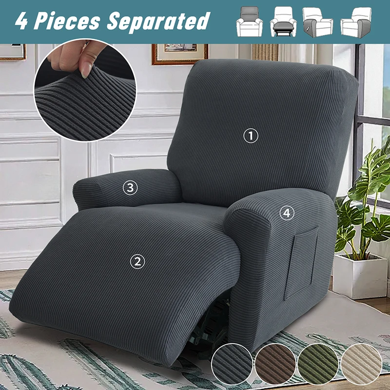 1-Sitzer Relaxsessel-Bezug Elastischer Schmutzabweisender Sesselüberzug für Wohnzimmer Liegesessel-Bezug Einzelsofa-Schonbezüge