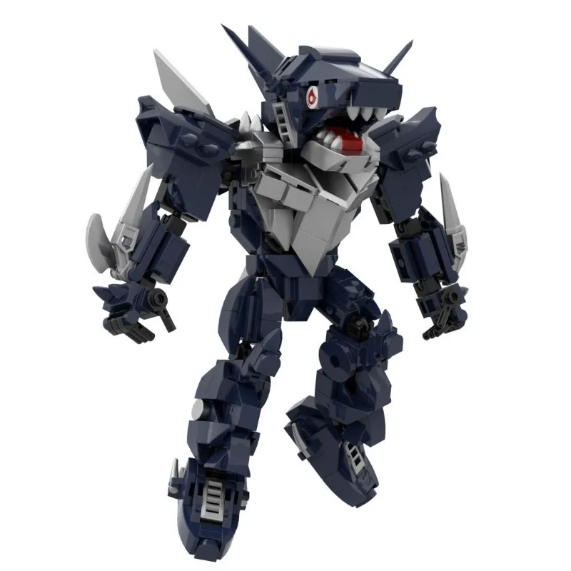 

MOC Mech Акула Человек Строительные блоки Мультфильм Аниме Сборка Модель Орнамент Детские игрушки-головоломки Фестиваль для мальчиков Подарочная коллекция