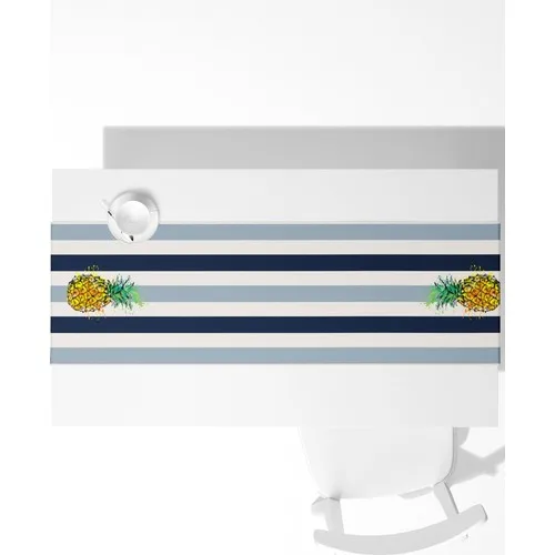 Custom Production Pineapple Pattern Italian Stitch Runner Blue