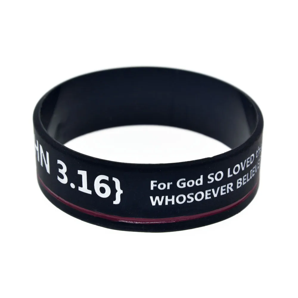 25 Pcs Holy Bible John 3.16 Silicone Wristband 3/4 Inch Wide Band for Religion Faith