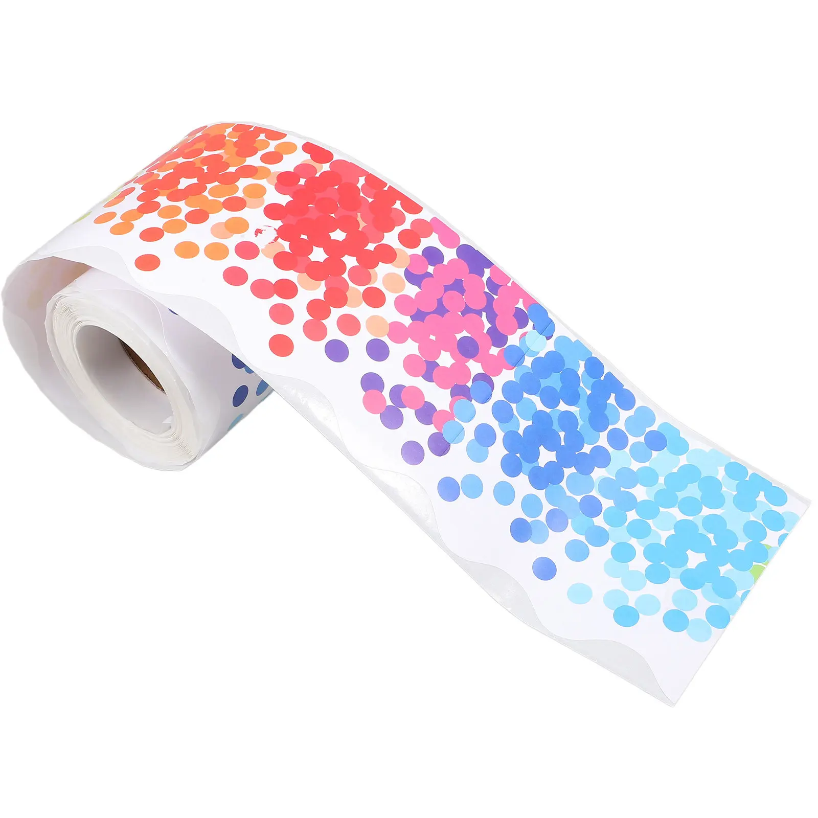 1 Roll of Adhesive Seven-Color Dot Bulletin Board Border Sticker Classroom Blackboard Decor Party Kindergarten Wall Decals