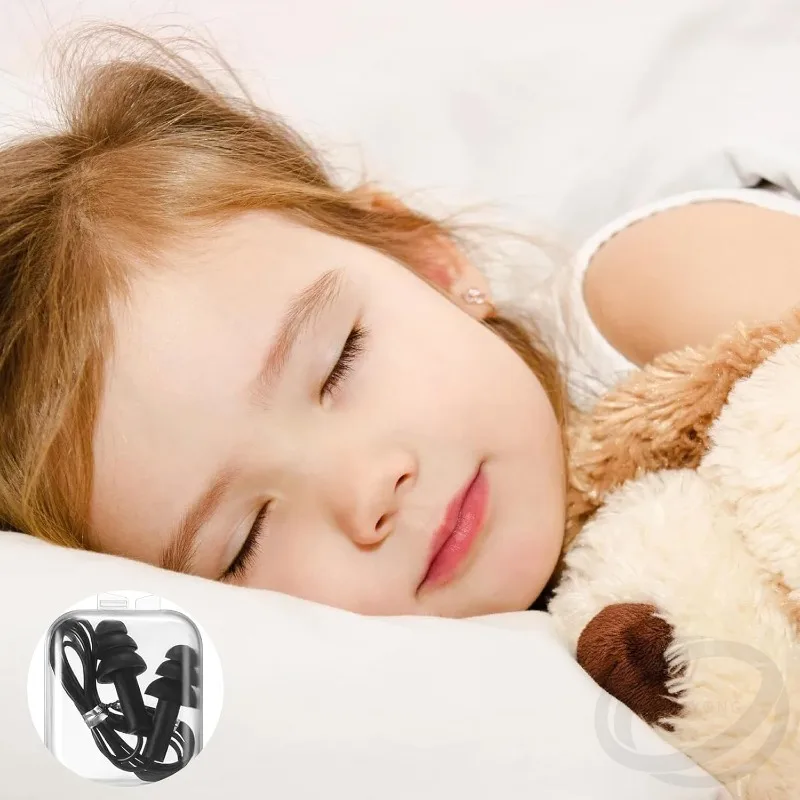 6 쌍 로프가있는 부드러운 소음 방지 귀 플러그 방수 귀 플러그 어린이를위한 수영 성인 귀 보호기 재사용 가능한 귀마개