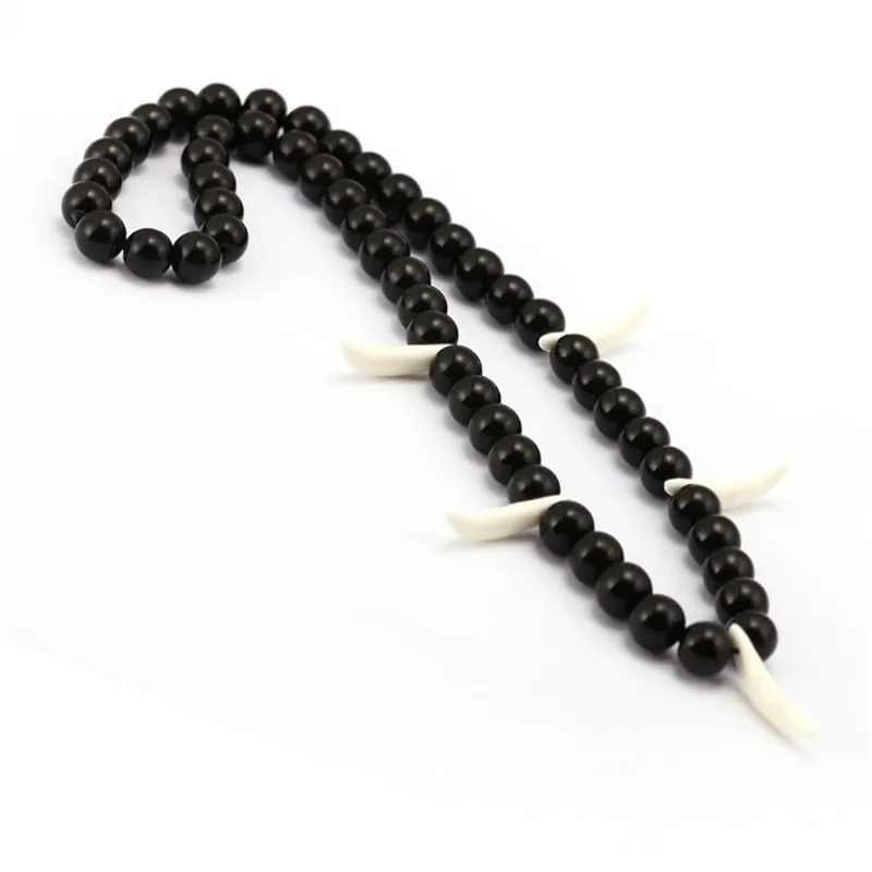 Anime Inuyasha Necklace Word Spirit Rosary Black Beaded Necklace Bangle Logo Pendant  Jewelry Gift