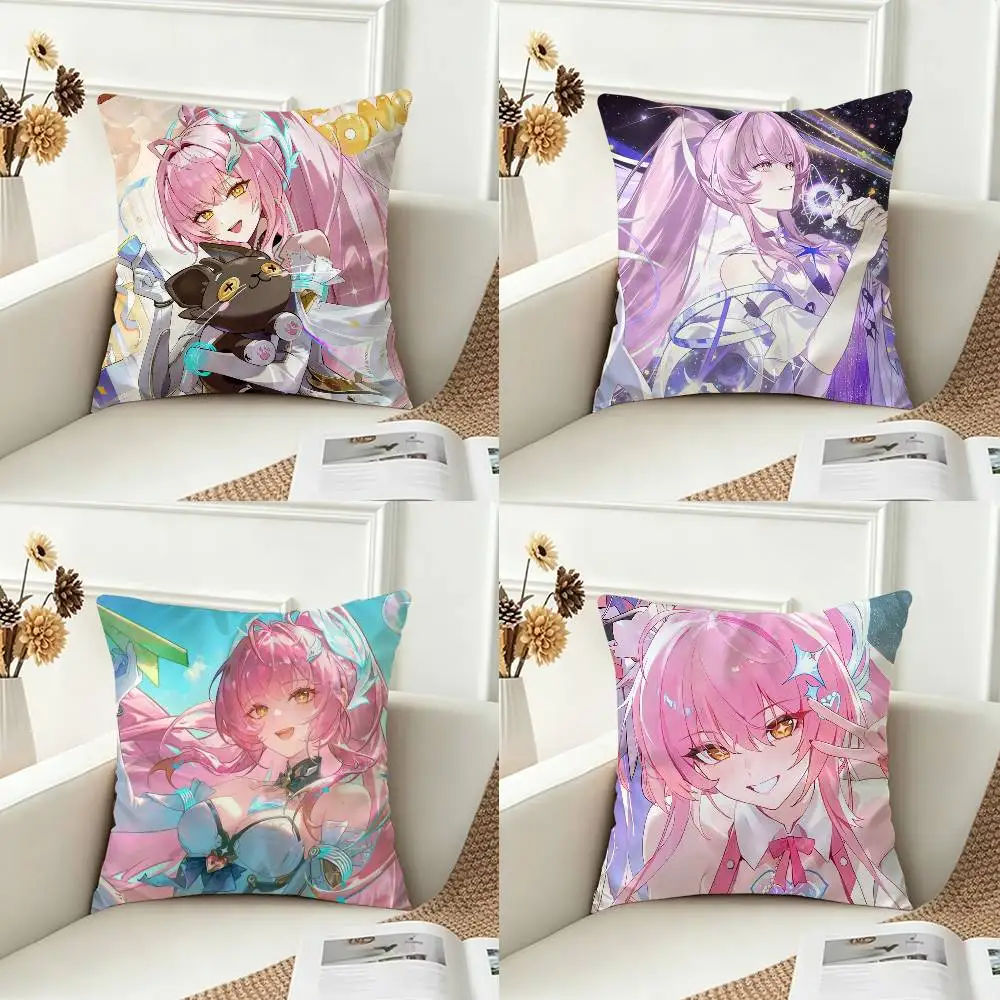 W-Wuthering Waves Aemeath Double-sided Printed Square Decorative Cushion Cover for Sofa Living Room Home Decor