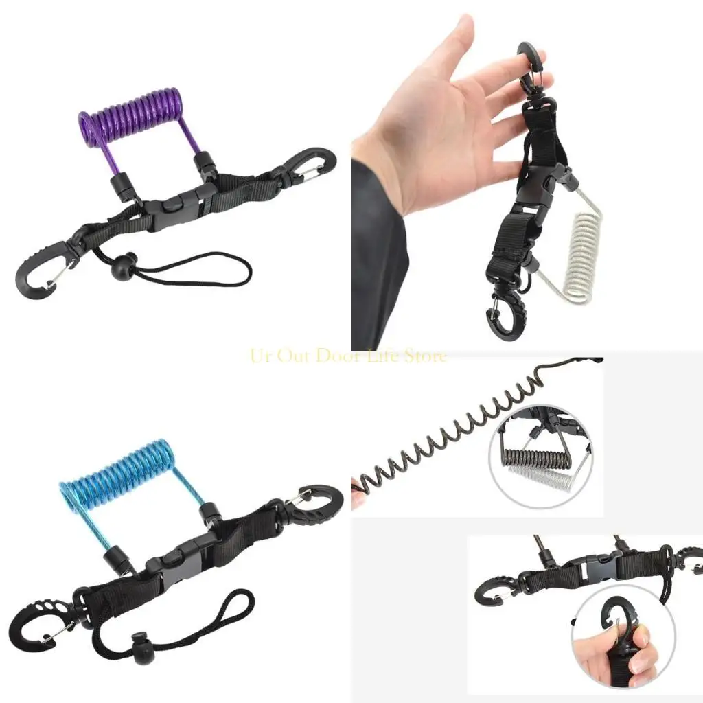 

77UF камера для подводного плавания с защитой от потери, ремешок, спиральная пружинная веревка с защитой от потери, с зажимом,