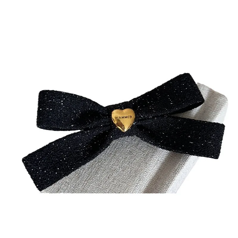 Twinkle Vintage Velvet Love Bow fermaglio per capelli ragazza carina fermaglio per capelli dolce frangia Clip copricapo accessori per capelli