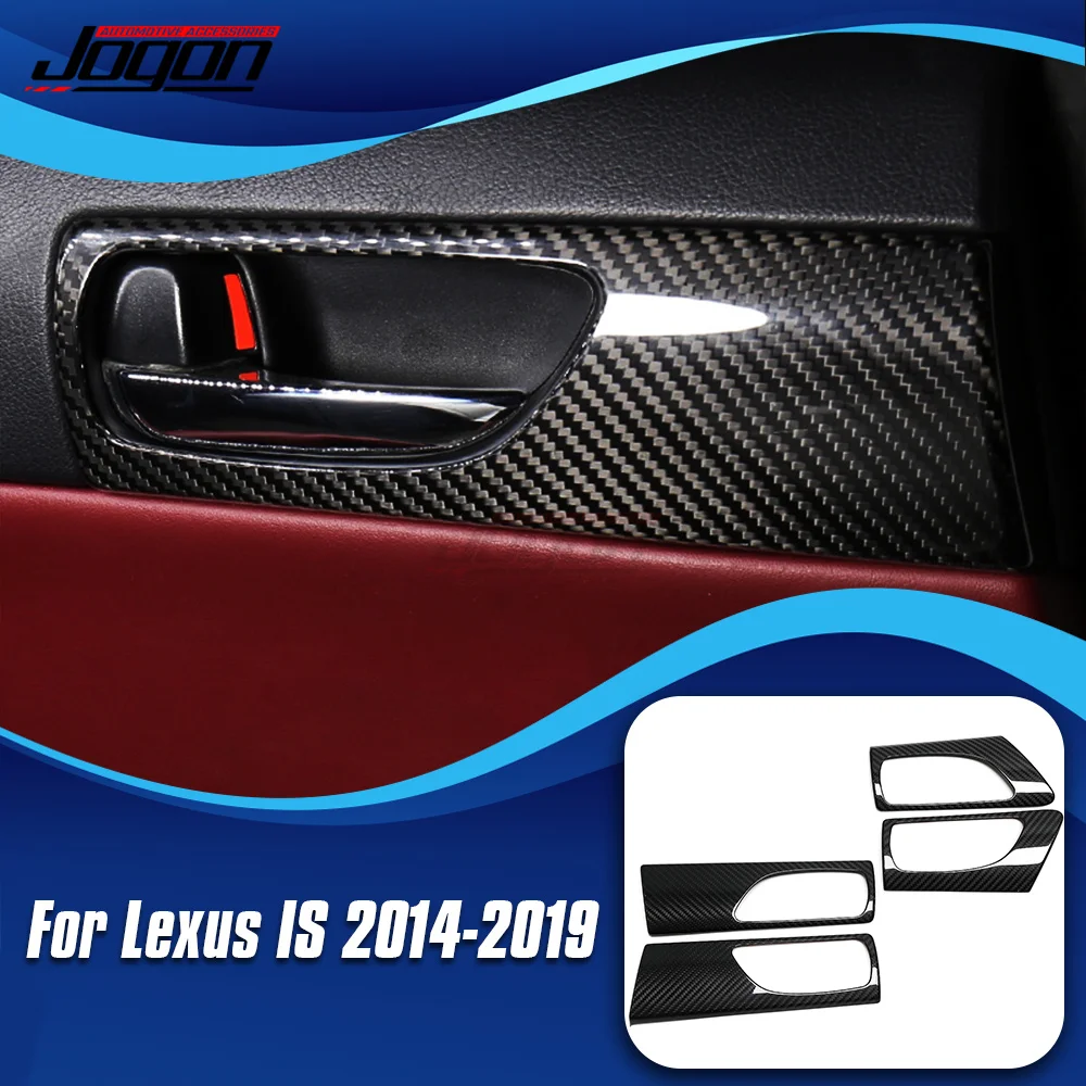 

For Lexus IS 250 300 350 2013-2019 2020 LHD Real Carbon Fiber lnner Door Handle Cover Trim Accessories