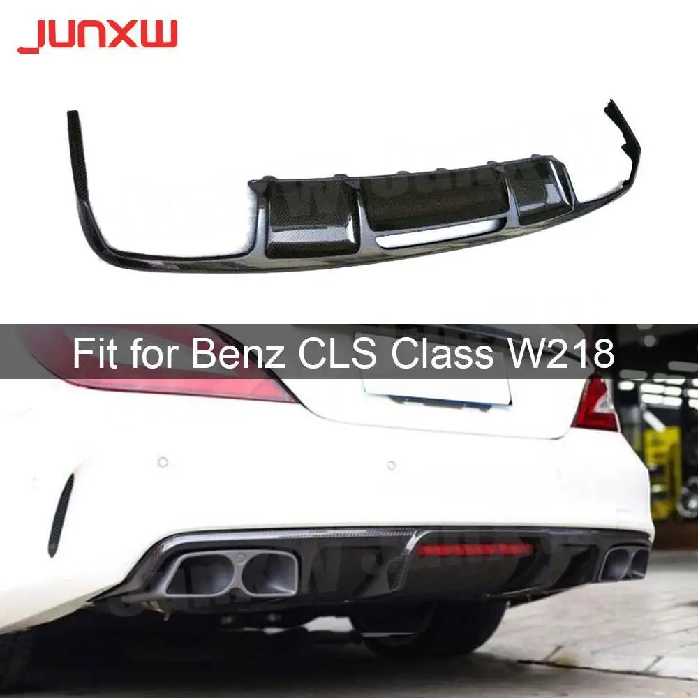 Carbon Fiber FRP Rear Bumper Lip Diffuser Spoiler For Mercedes Benz CLS Class W218 CLS300 350 CLS63 AMG Sport 2012-2017