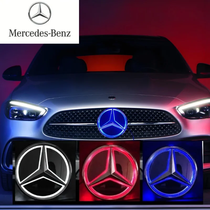 

LED Grill Badge 3D Mirror Front Embelm For Mercedes W205 W212 W213 W204 ML W166 CLA C117 W176 W177 C W204 E GLK X204 GLA GLC GLE
