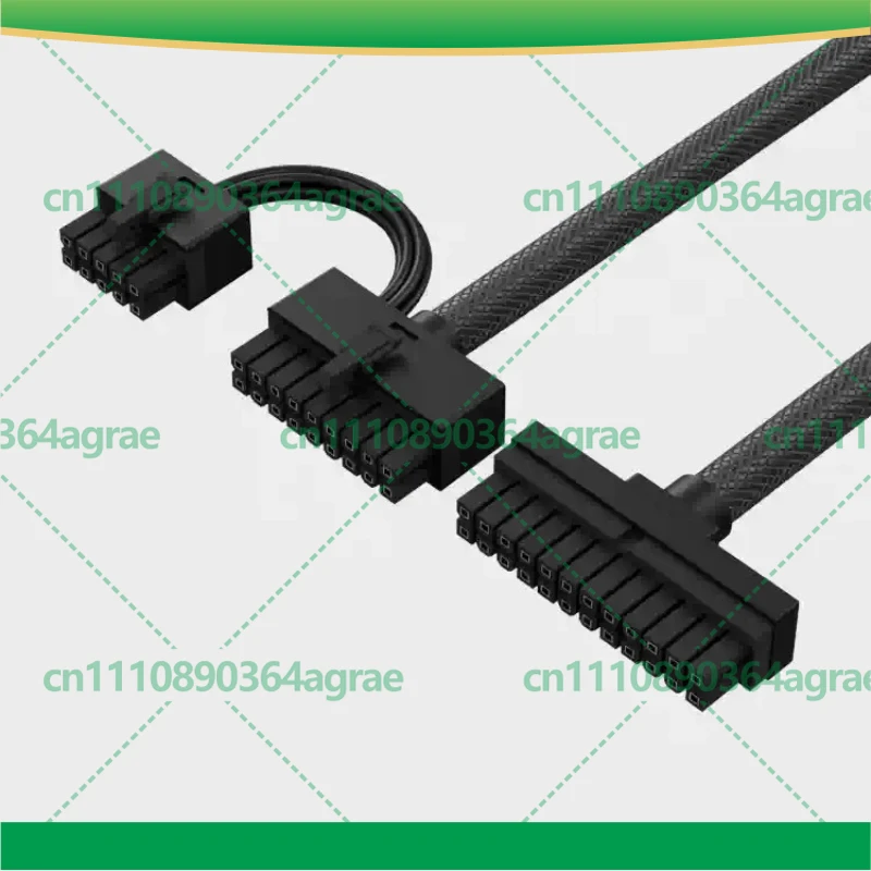 Straight Head 24PIN Motherboard Modular Cable, Ultra Soft Embossed AIJS Full Modular Power Cable Power Tools Accessory