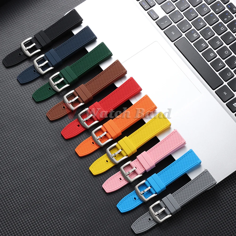 Neues Design 20mm 22mm Gummi-Silikon-Armband für Seiko Uhrenband Herren Damen Sport Wasserdichtes Taucher-Gummi-Armband Zubehör – Detail 7