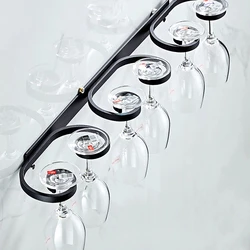 Wall-mounted Wine Glass Holder Space Aluminum Creative Goblet Storage Rack Bar Restaurant Household Punch-free Wine Glass Holder