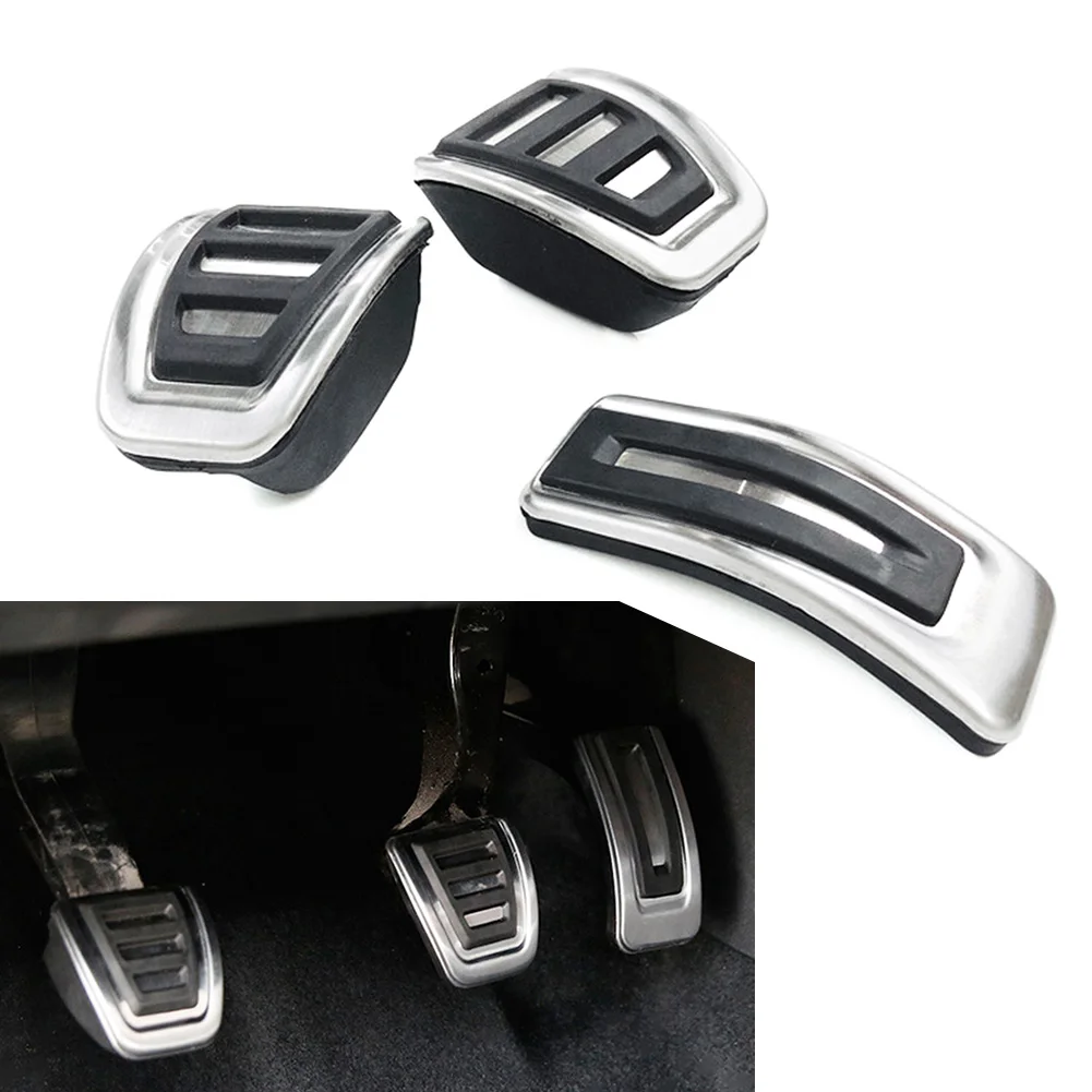 LHD Stainless Steel Car Clutch Pedal Brake Gas Pedals Cover For Audi A4 A5 A6 A7 A8 Q3 Q5