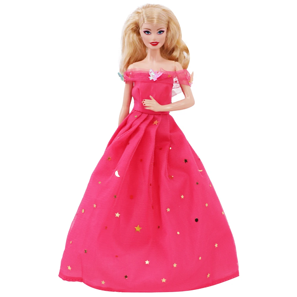 Case For Barbies Doll Clothes Princess Dress Trailing Wedding Bride Marriage Dress For Barbies Accessories Toys House Ornaments