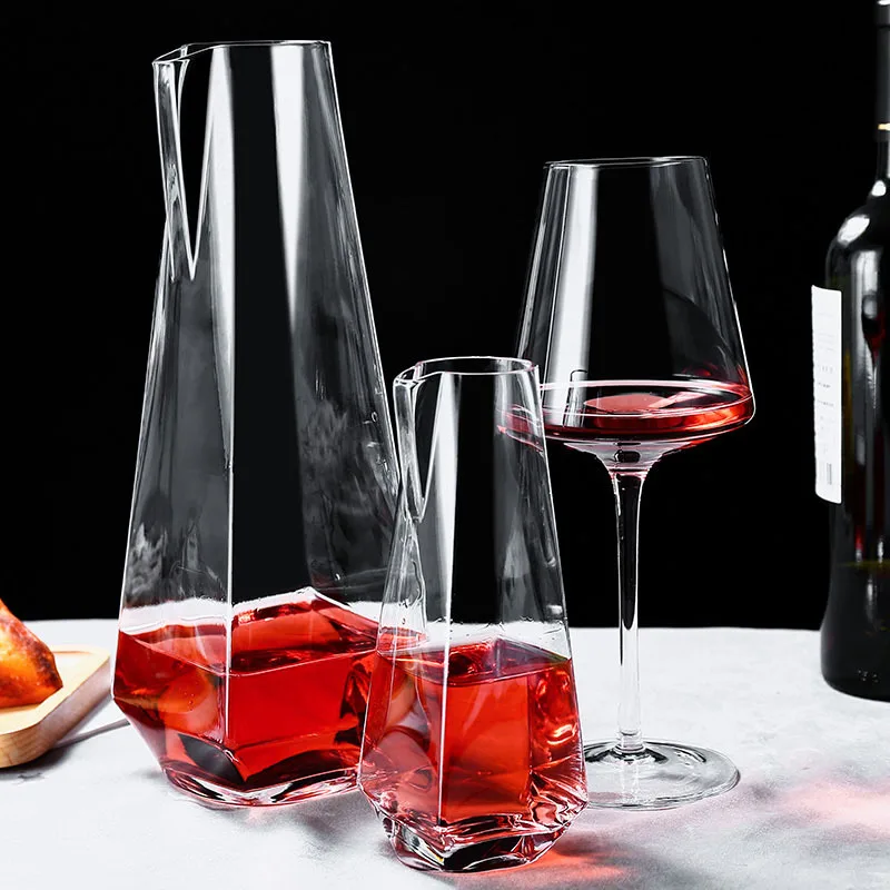 Creative Vase Wine Dispenser Crystal Glass Foreign Wine Jug Decanter Sub-Jug Red Wine Bartending Decanter Set Glasses for Drinks