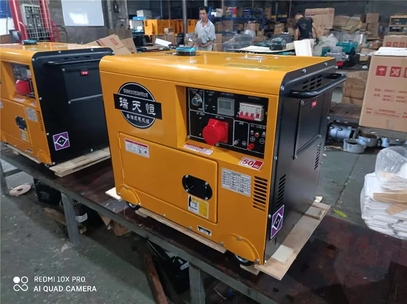 Portable Slient High Efficiency 3.5Kw 5kw 10kw 15kva 3 Phase 220v380v Power Plant Diesel Generator for Home