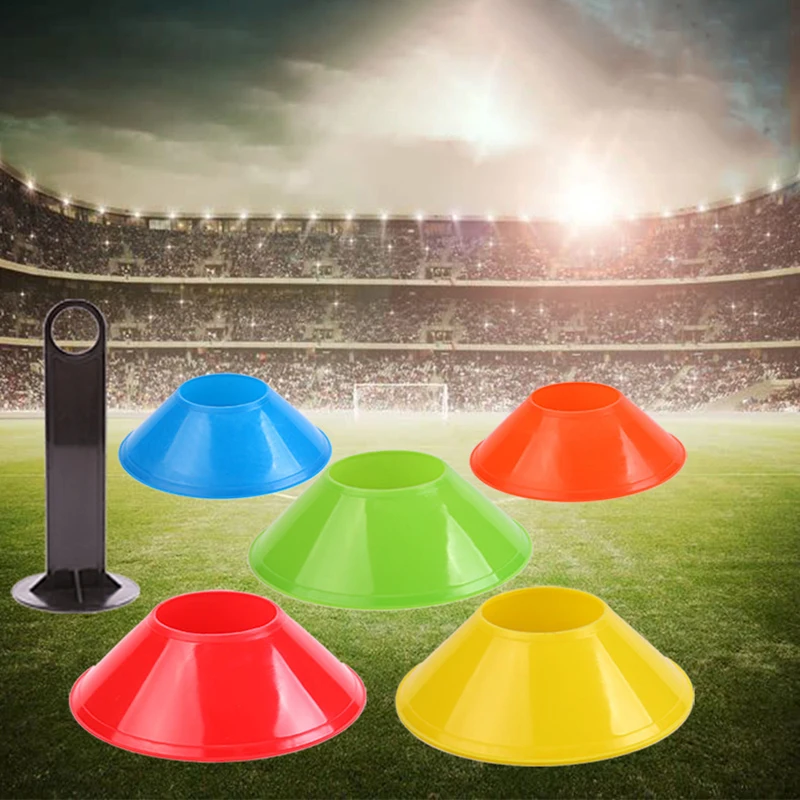 10pcs Cone Set Football Training Equipment For Kid Pro Disc Cones Agility Exercise Obstacles Avoiding Sport Training Accessories