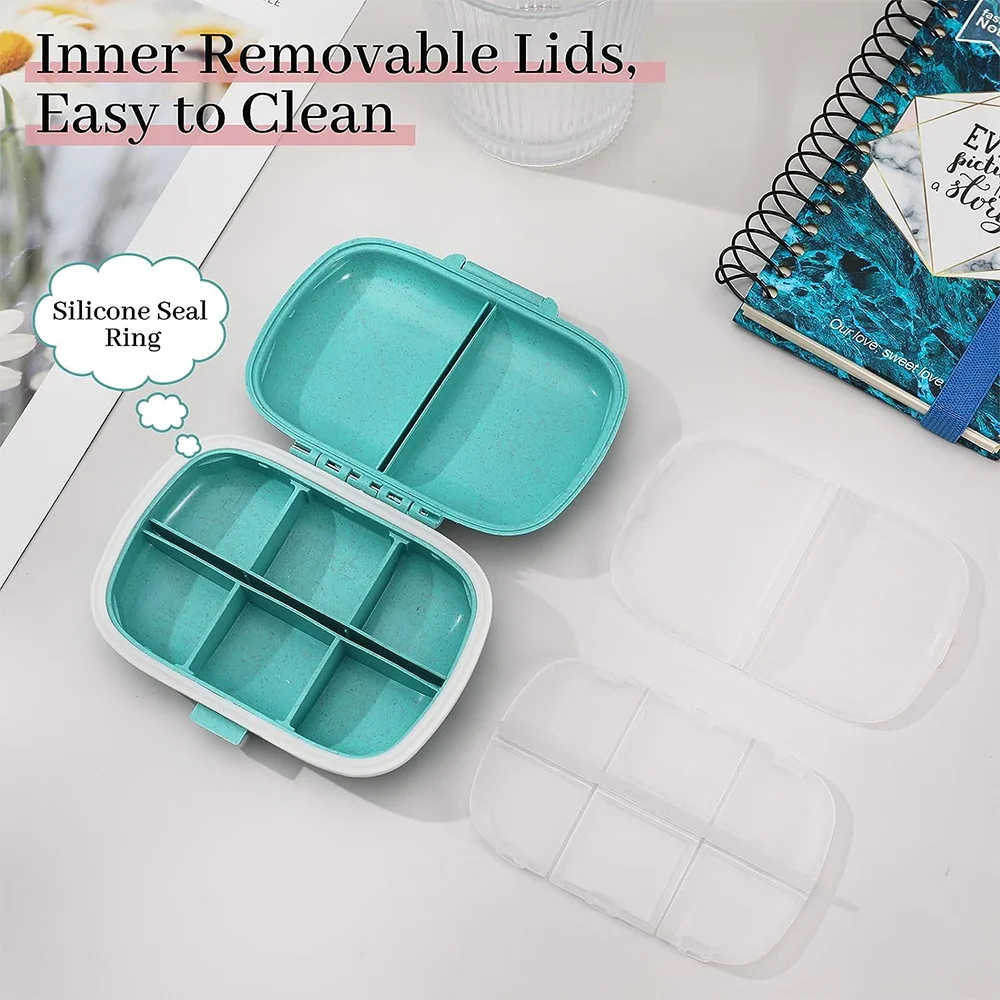 اسم مخصص صندوق حبوب دواء صغير محمول صناديق دواء صغيرة مقاومة للرطوبة صندوق توزيع حبوب 8 شبكات منظم حبوب #5