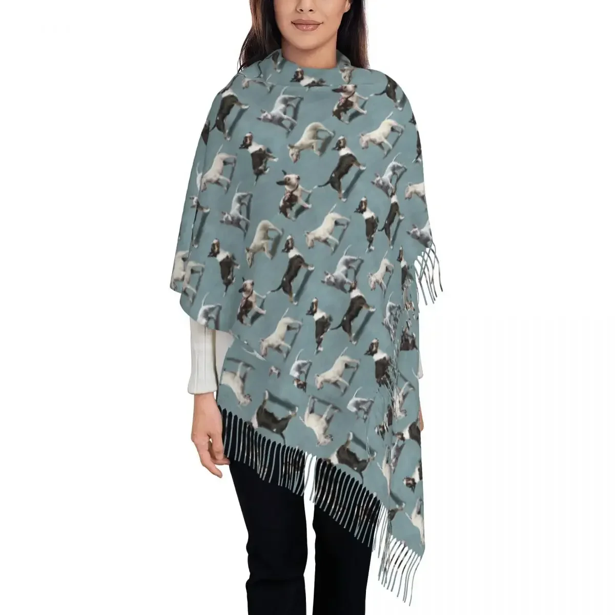 The Bull Terrier Dog Shawl Wraps Women Winter Large Soft Scarf Pashmina Shawl Scarves