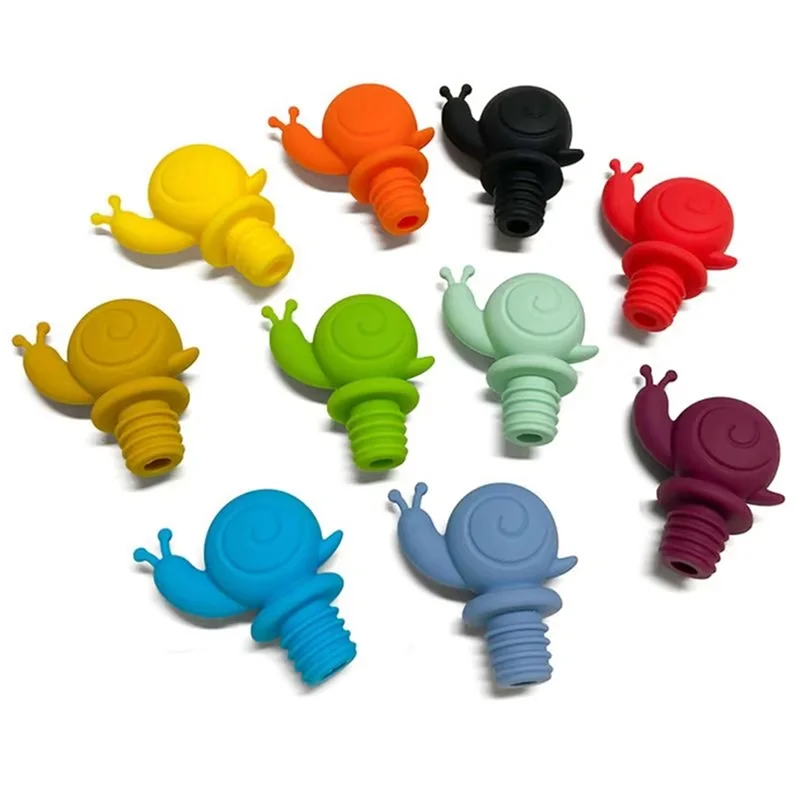 J1UL1N Wine Bottle Sealer Reusable Snail Shape Wine Plug Silicone Wine Seal Stoppers Glass Bottle Sealer For Beer Bottles