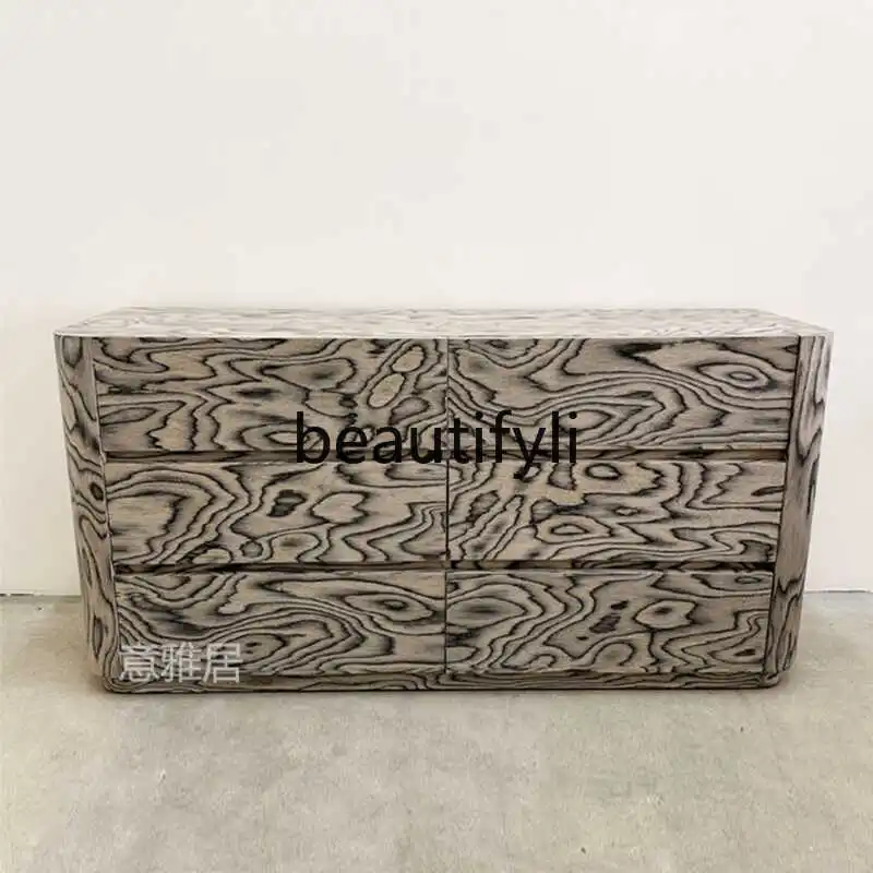 Light luxury solid wood chest cabinet Modern simple drawer storage storage cabinet Entrance vertical Decorative cabinet