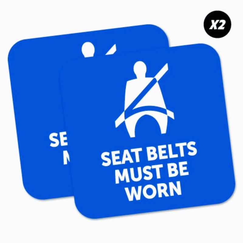 

Car decoration decal sticker 2 x Seat Belts Must Be Worn Blue Sticker Decal Safety Sign Car Vinyl 15CM PVC KK
