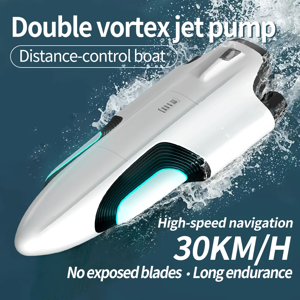 S2 remote control boat double vortex jet high-speed speedboat fast boat capsize reset water toy boy competitive boat model