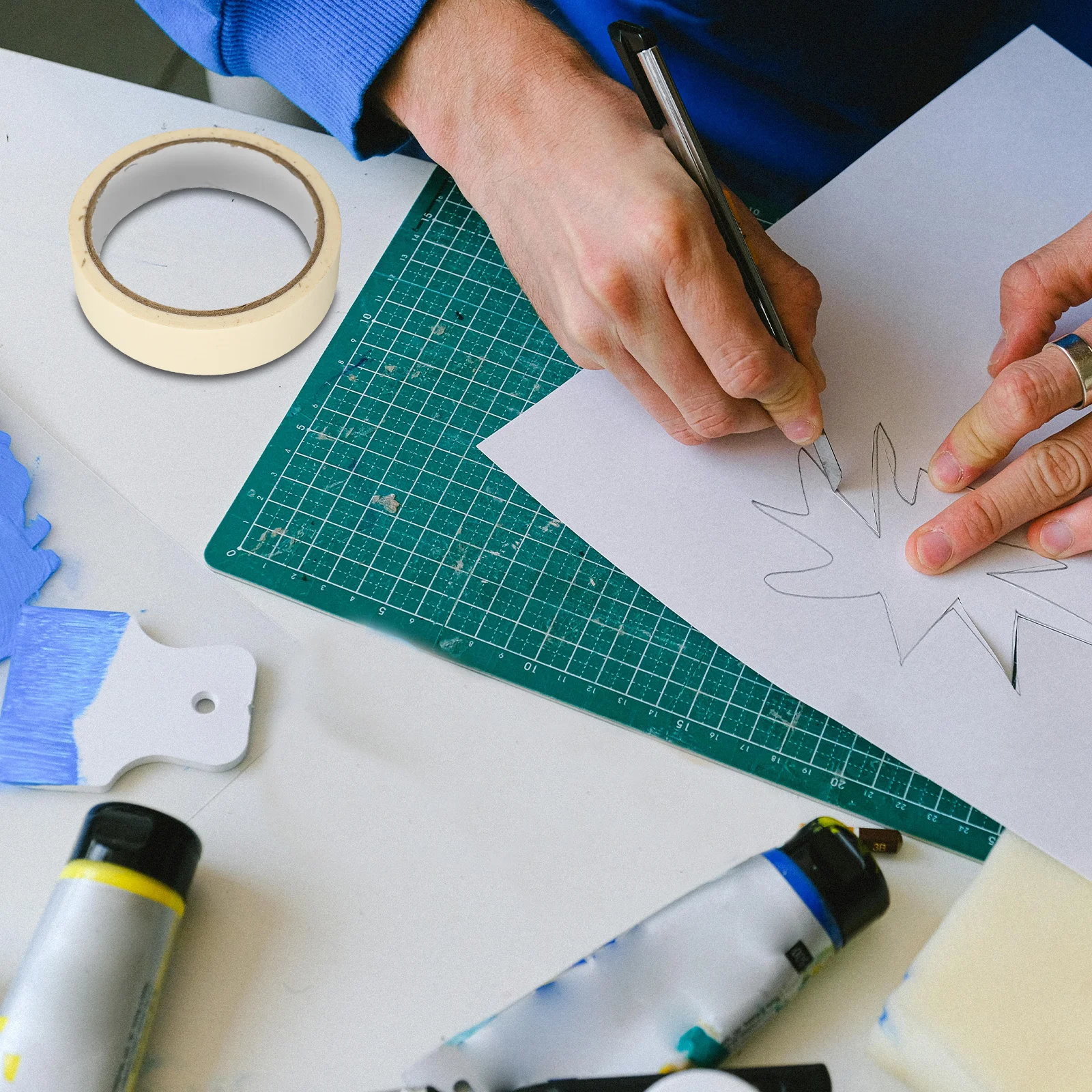 10 لفات شريط طلاء أبيض 20 متر أشرطة لاصقة للمنزل والمكتب جدار الفن DIY مشاريع الرسامين الشريط الأبيض اللوحة الشريط ،