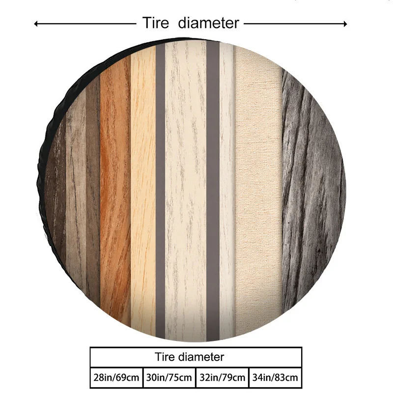 Hot Tire Covers, Made Of Polyester Fiber, Feature Various Wood Grain Texture Prints. They Are Wear-resistant And Waterproof, Ser