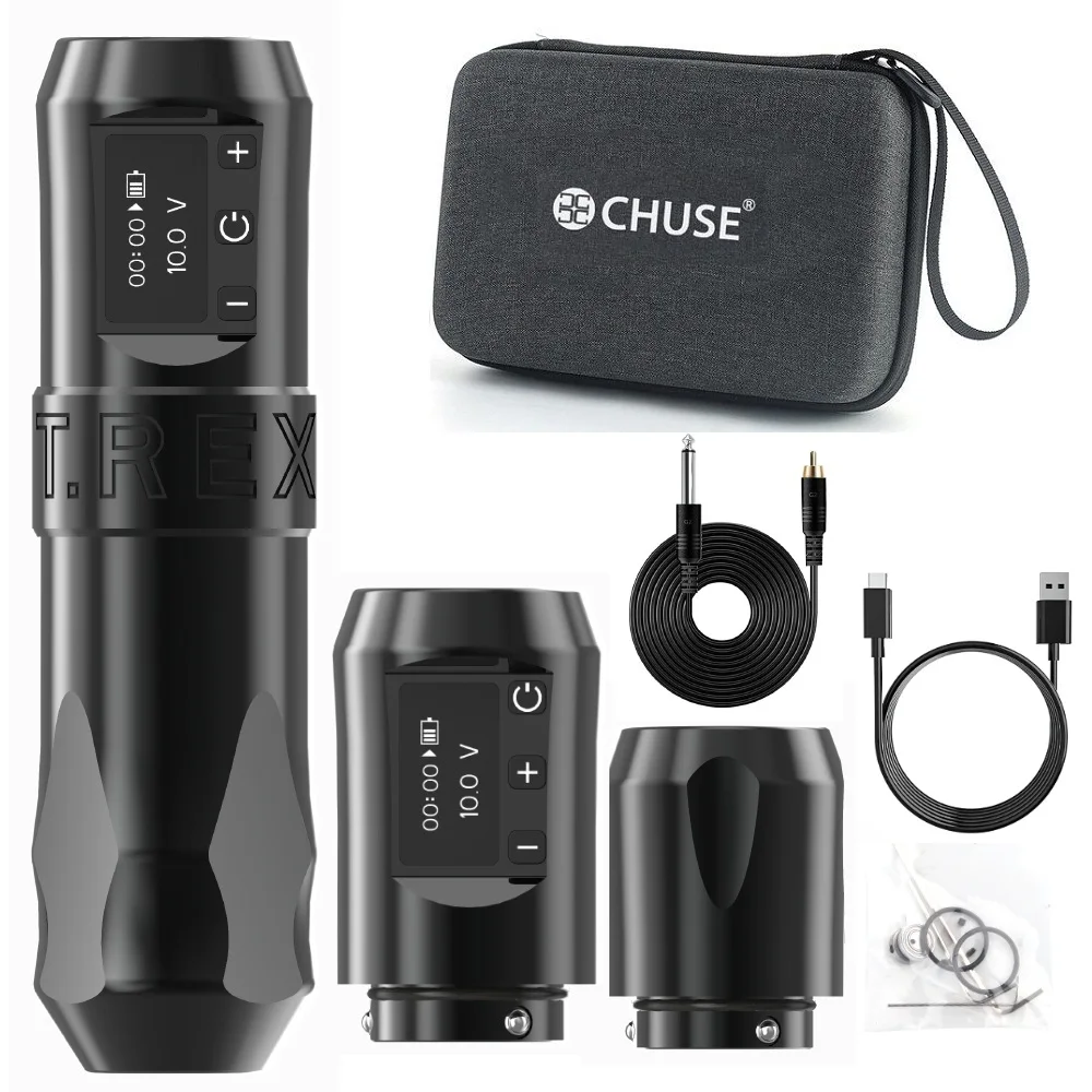 CHUSE Rotary Tattoo Pen Wireless Battery Rechargeable body Machine Semi Makeup Gun