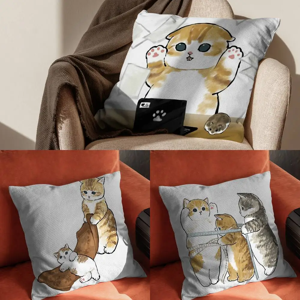 

Mofusand Cat Pillow Case For Car Pillows 60x60 Cushions Luxury Double Sided Cover Home And Decoration Sofa 30x30