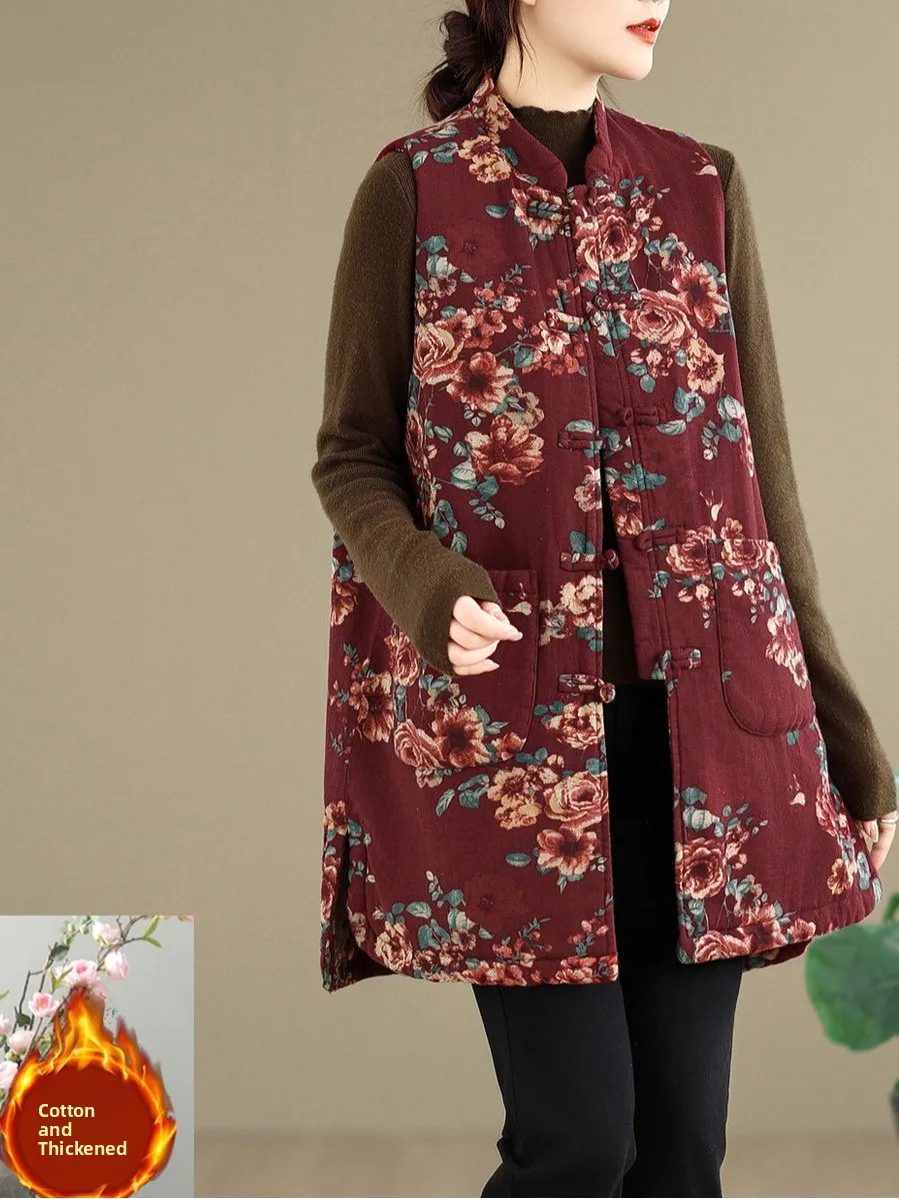 

Mink Velvet Jaet Mid-aged Mom Winter Clothes 2025 New Winter Thiened Svel Stand Collar Mid-aged And ly Vest