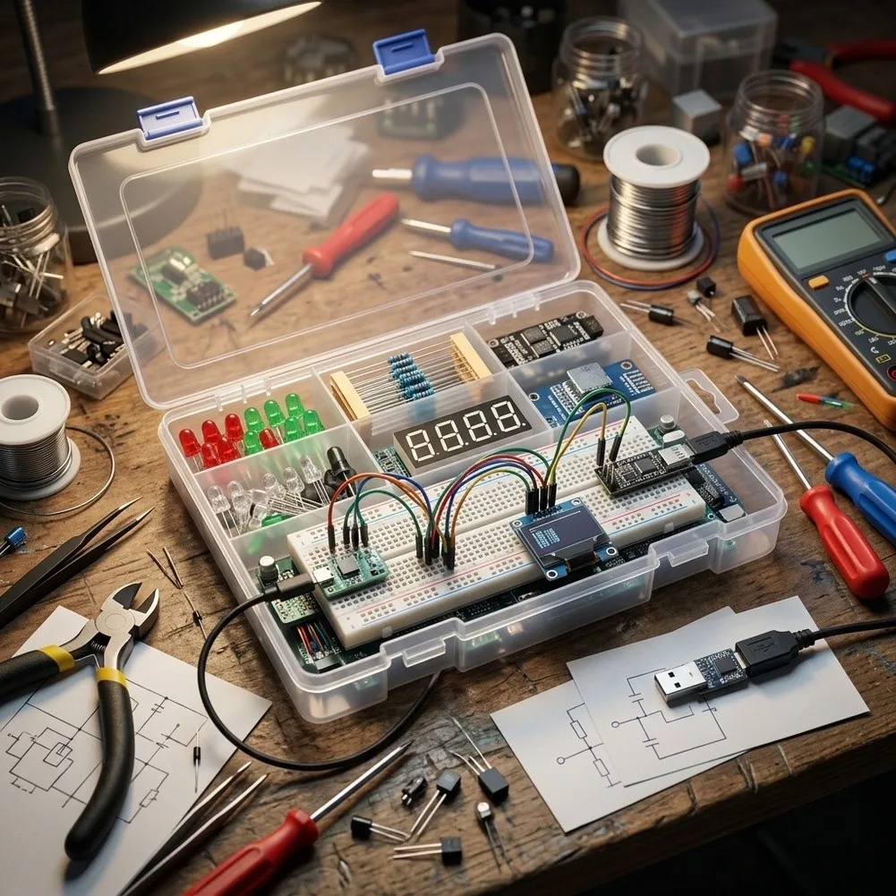 Microcontroller Electronics Prototyping Kit 16.5*5.5*1cm Microcontroller Development Board MB102 Breadboard Compatible