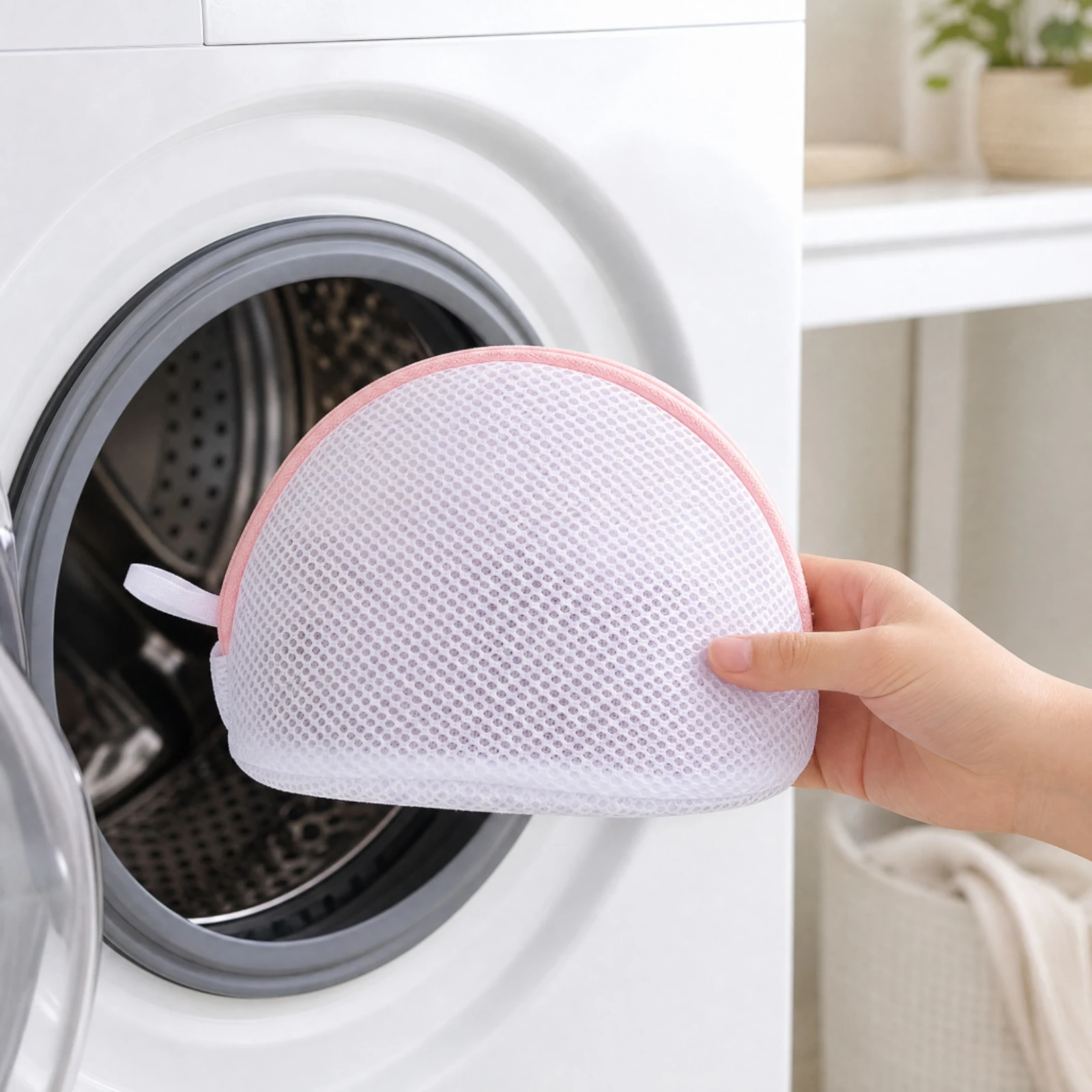 Shell-Shaped Bra Laundry Bag Breathable Zippered Mesh Bra Wash Bag Lightweight Portable