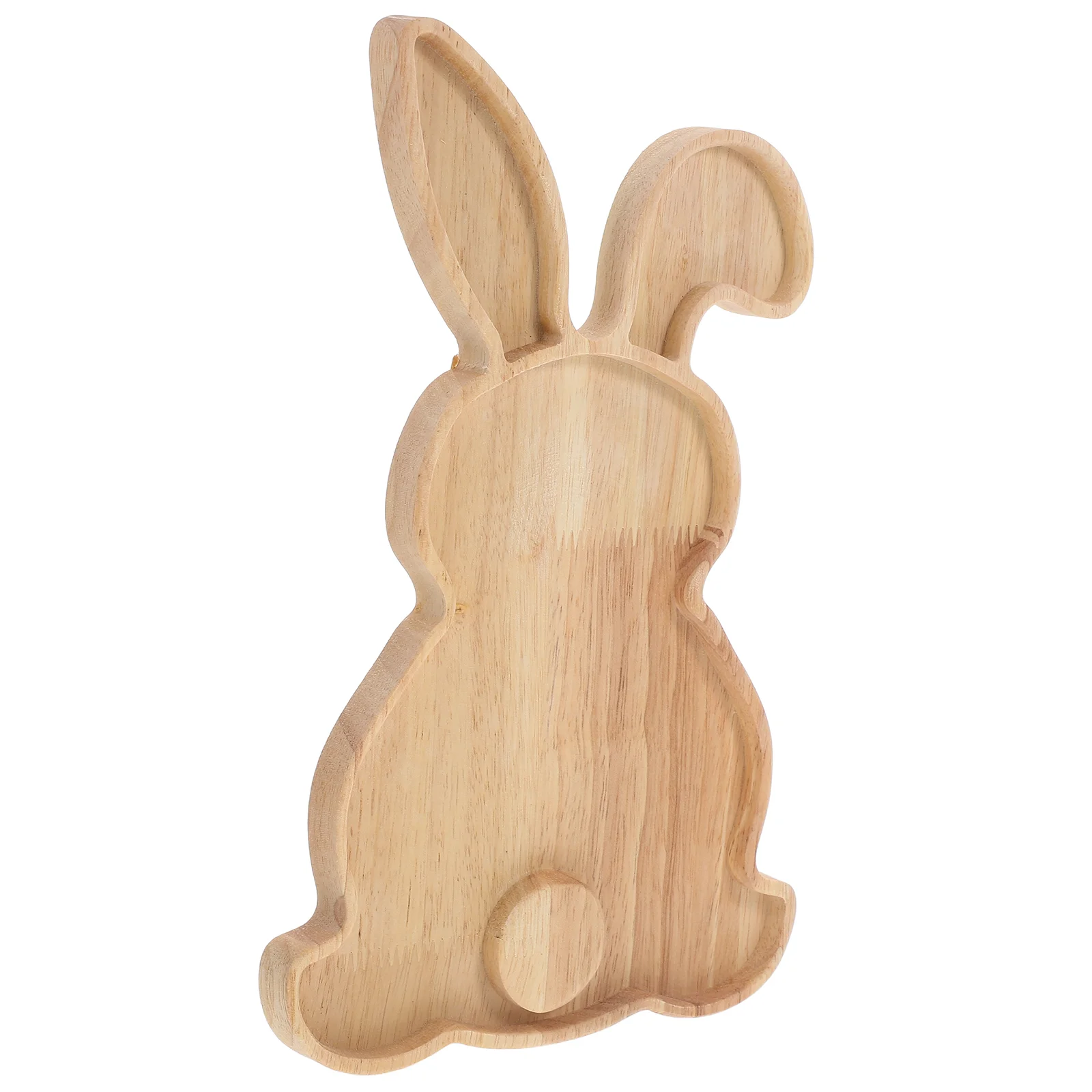 

Bum Rabbit Tray Duffle Wood Fruit Serving Delicate Plate Rattan Napkin Holder for Table