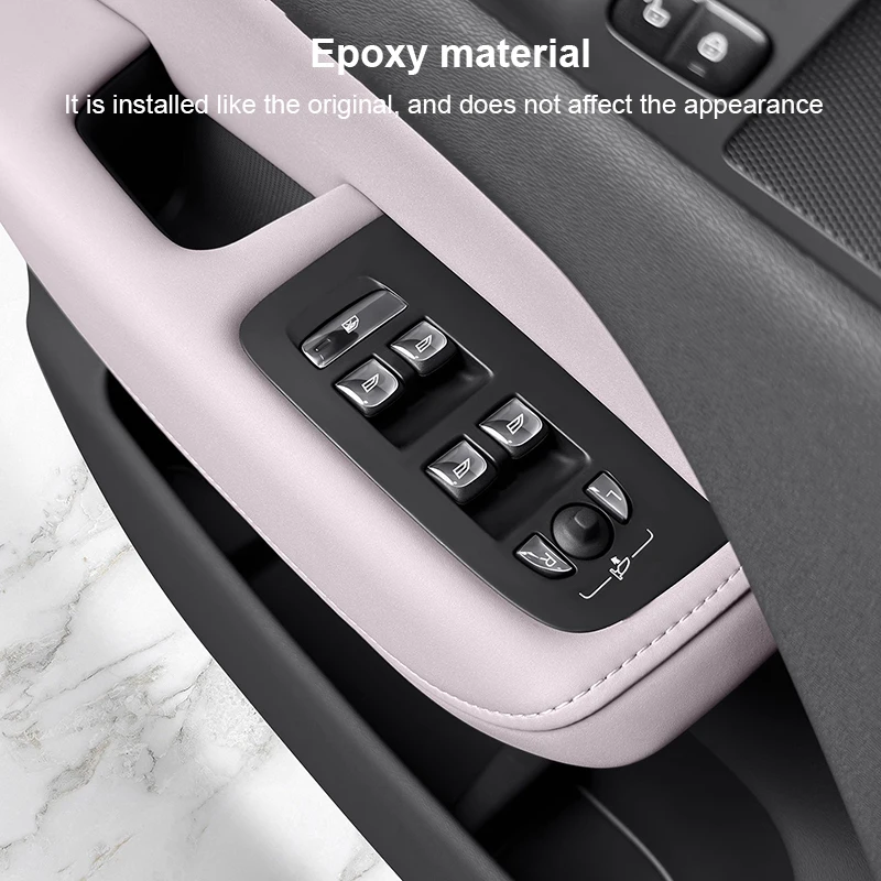 Car Window Lift Panel Button Epoxy Sticker Film for Volvo XC60 S60 V60 Wear-resistant Interior Transparent Protection Stickers
