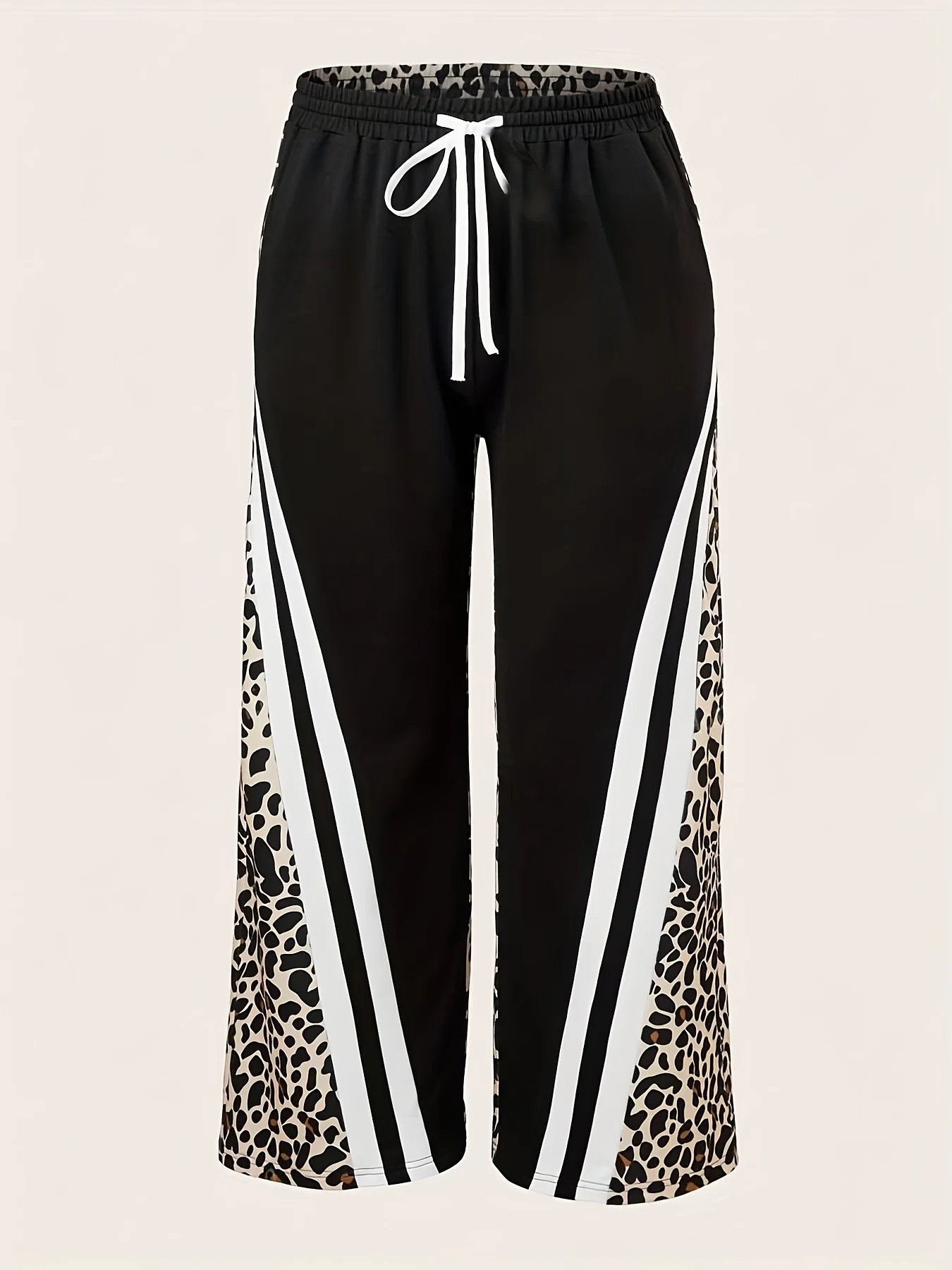 New Arrivals Leopard Stripe Patchwork Straight Pants Unisex Striped Trousers Casual 3D Print Streetwear Daily Walking Outfit