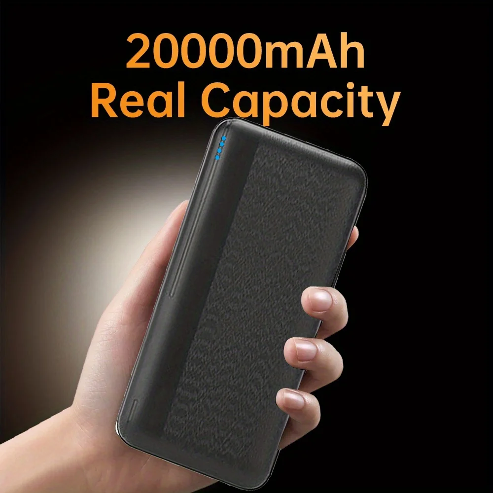 20000mAh Power Bank 15W Type C USB Fast charging Portable Charger 5V 3A Output Phone External Battery Pack Power Bank