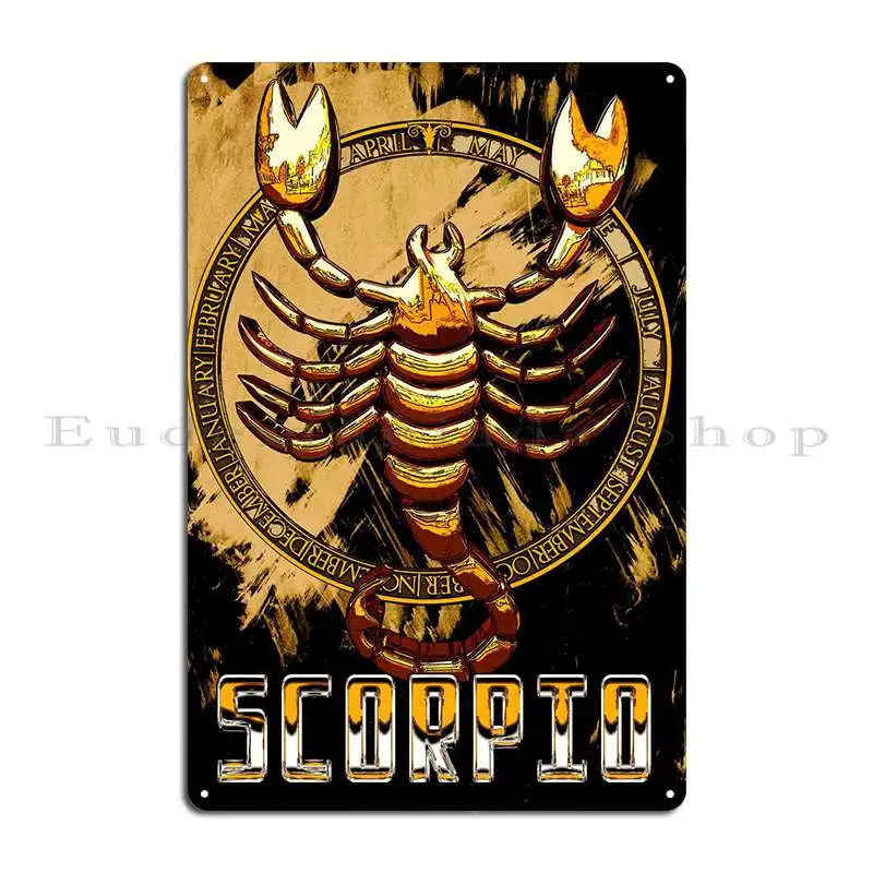 Zodiac Astrology Scorpio Metal Sign Party Cinema Designing Club Design Tin Sign Poster