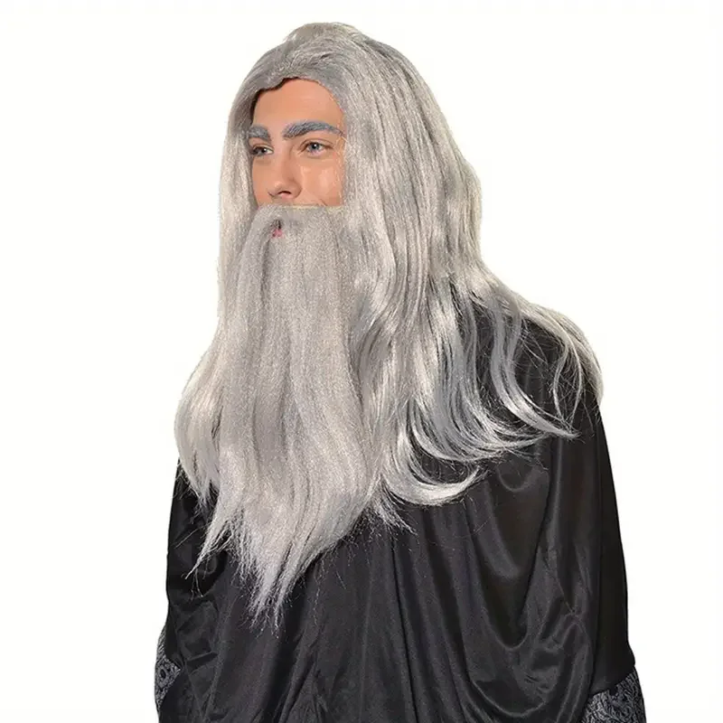 شعر مستعار صناعي مموج أنيق مقاس 20 بوصة، ساحر كوسبلاي - مثالي لجميع القديسين وعيد الميلاد وجمعات الحفلات اليومية J47801S