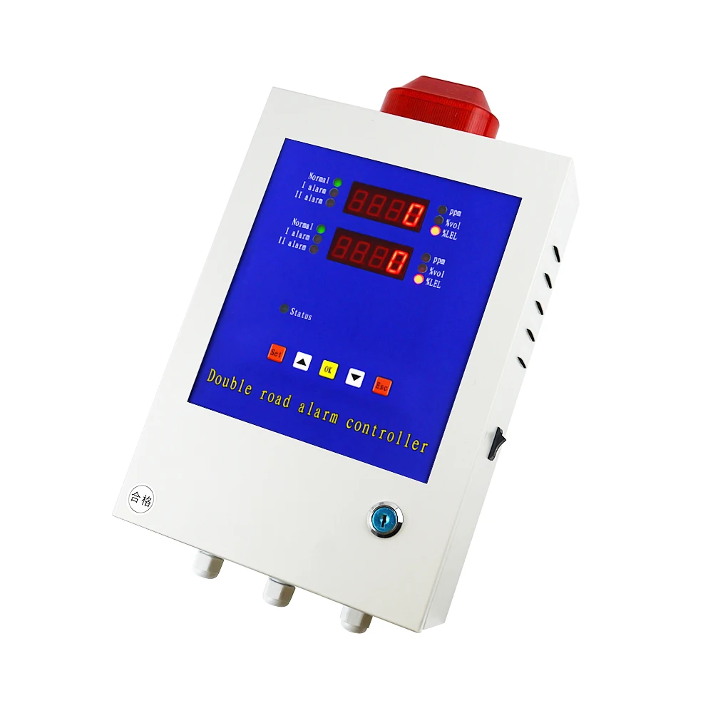 Two 2 Channels Gas Leak Detector Controller LPG Gas Detector Panel