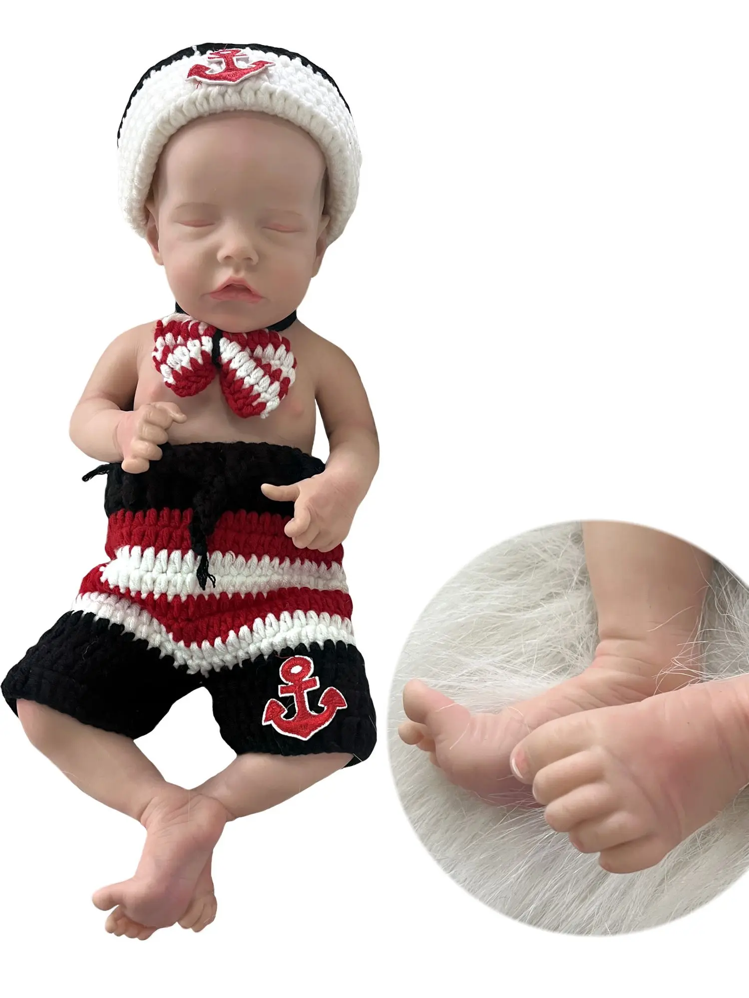 Saskia 18 Inch Bebe Silicone Doll Handmade Lifelike Newborn Baby Newborn Doll Painted Silicone Finished Doll Twins