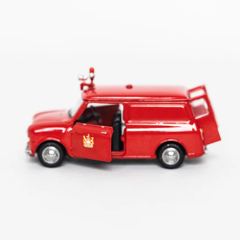 TINY 1:50 Mi-ni Van Fire Services Red Alloy Simulation Model Car