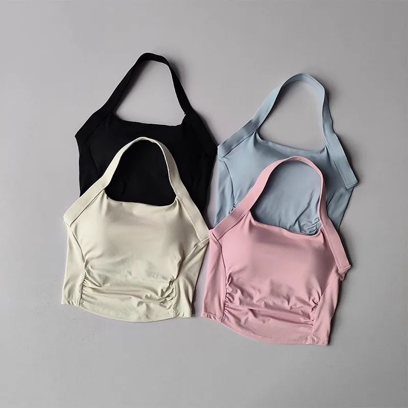 Damen-Sport-BH mit Nackenband, stoßdämpfend, rückenfrei, für Fitness, Yoga, Lauftraining, Pilates, Sporttop – Detail 13