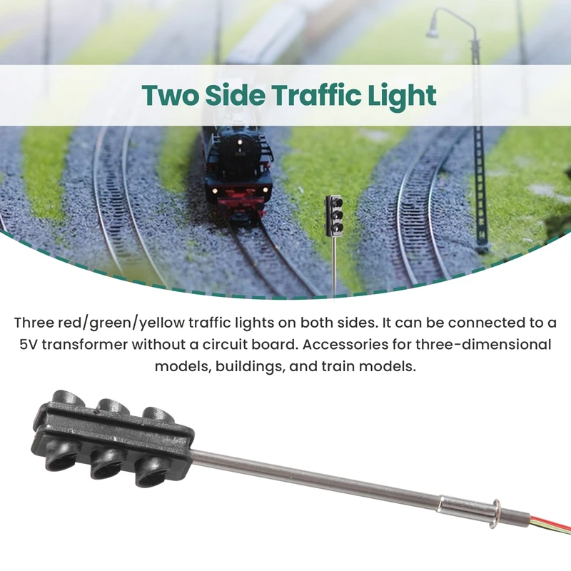 3 Color Traffic Light Signals Ho Oo Scale Model 6Led For Diy Sand Table Crossing Street Construction Railway Two Side