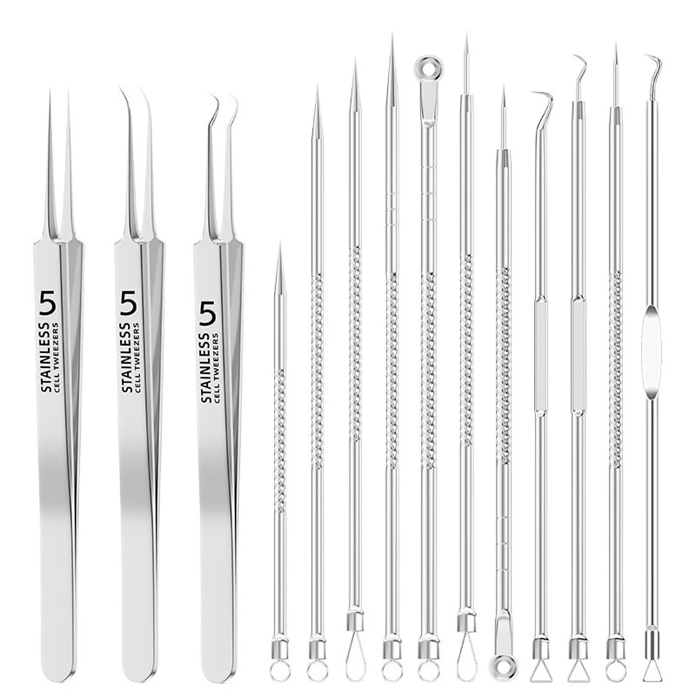 Zestaw do usuwania zaskórników ze stali nierdzewnej Przenośny Łatwy w czyszczeniu z pudełkiem do przechowywania do podróży domowych