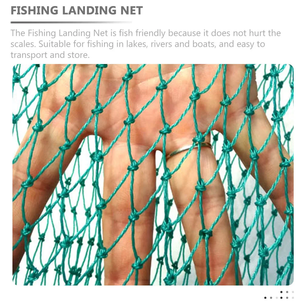 

1pc Fishing Net Green Mesh Large Size Thick Replacement Fishing Net Replacement Portable Fish Outdoor Pond Nets