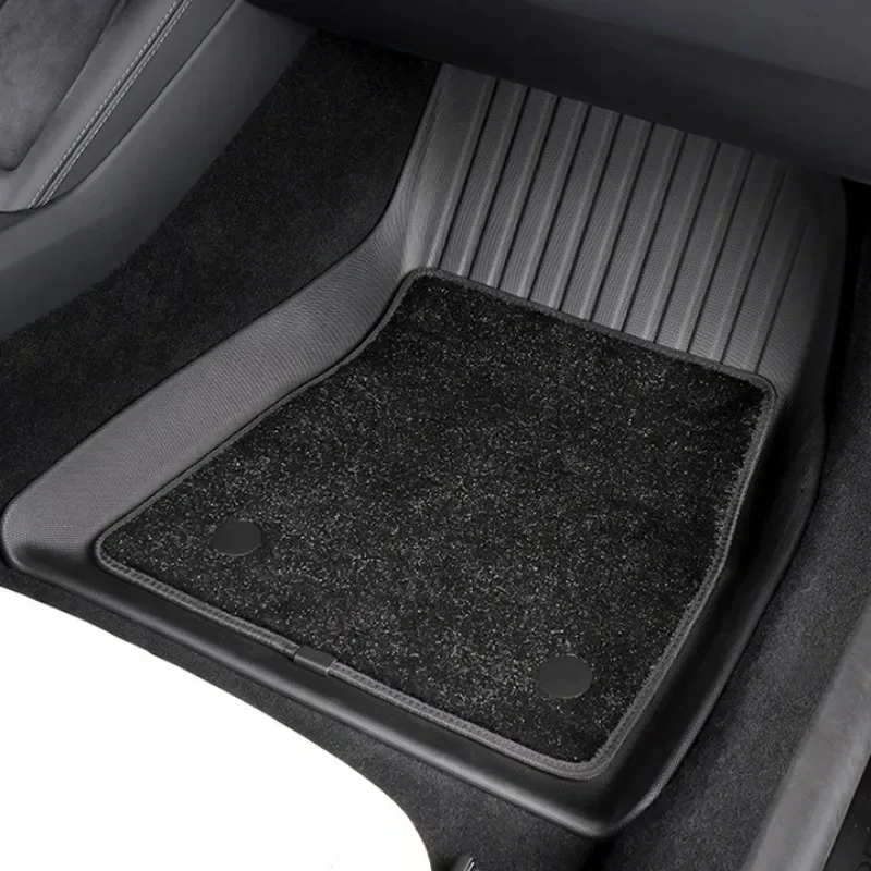 For Tesla Model 3 Highland 2024 Foot Mats Carpet TPE Waterproof Frunk Carpet Velvet Washable Double-layer Pad 6PCS Accessories