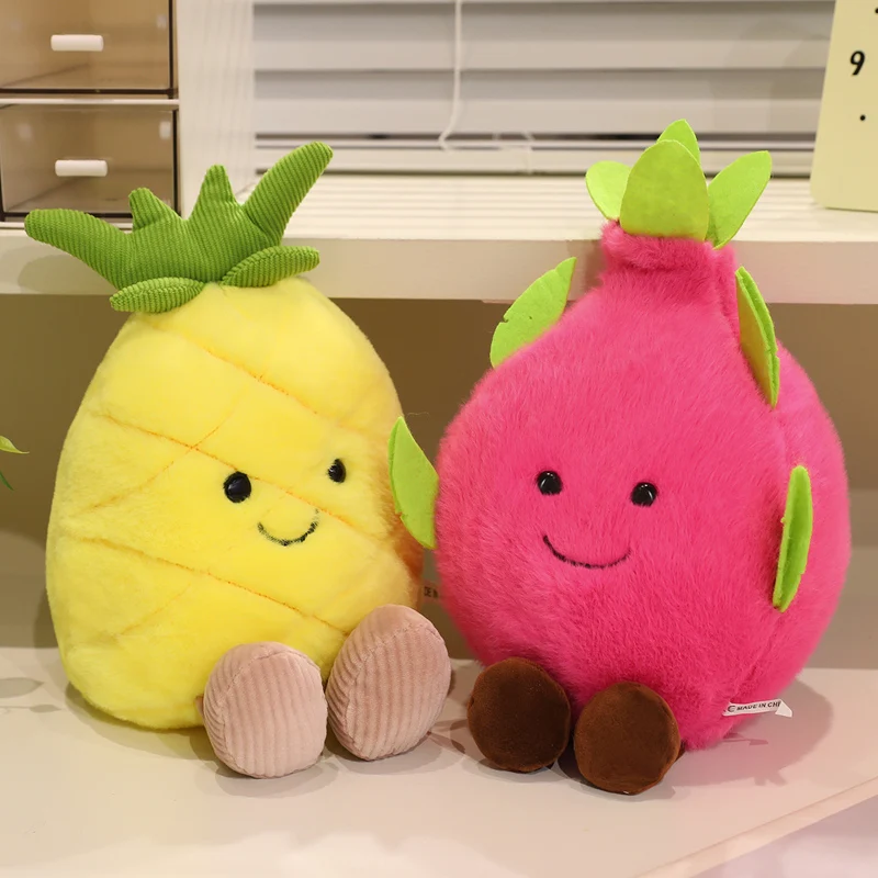 Kreative Simulation Gemüse Serie Ananas Zitrone Karotte Kürbis Apfel Plüsch Spielzeug Baby Beschwichtigen Beruhigende Spielzeug Peluche Puppe
